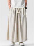 Men's Chinese Style Linen Wide Leg Harem Pants