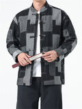 Streetwear Vintage Plaid Denim Jacket for Male