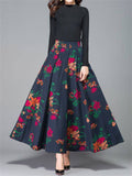 Women's Spring Flower Tree Branch Print A-line Pleated Skirt