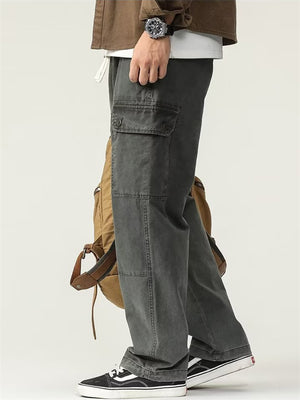 Men's Spring Casual Drawstring Multi-Pocket Cargo Pants