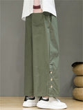 Men's Casual Cotton Linen Drawstring Summer Straight-Leg Pants