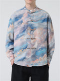 Male Colorful Auspicious Clouds Pattern Long Sleeve Jacket