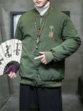 Men's Stylish Embroidery Chinese Style Cotton Padded Coats