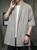 Men's Casual Chinese Style Short Sleeve Plain Shirts