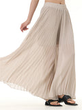 Women's Comfortable Flowy Pleated Chiffon Pants with Lining