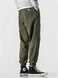 Spring Autumn Men's Casual Ankle Tie Cargo Pants