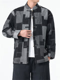 Streetwear Vintage Plaid Denim Jacket for Male