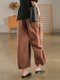 Summer Ice Silk Flowy Breathable Wide Leg Pants for Women