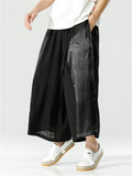 Chinese Style Cloud Jacquard Tassel Button Pants for Men