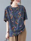 Oversized Loose Summer Floral Shirt for Women