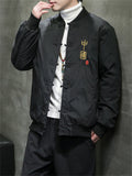 Men's Stylish Embroidery Chinese Style Cotton Padded Coats