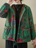 Women's Winter Warm Beautiful Floral Hooded Cotton Coats