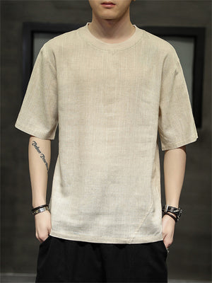 Men's Short Sleeve Crew Neck Simple Shirt