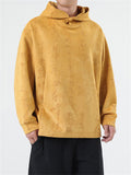 Men's Oracle Bone Script Faux Suede Hoodies