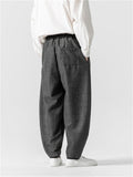 Men's Autumn Winter Color Contrast Plaid Wool Blend Pants