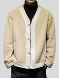 Casual V Neck Button Up Baseball Coat for Men