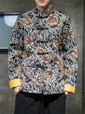 Men's Vintage Stand-up Collar Tiger Print Jackets