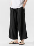 Men's Retro Style Wide Leg Cotton Linen Holiday Pants