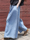 Light Blue Wide Leg Relaxed Women's Jeans