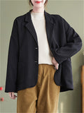 Women's Classical Notched Collar Cotton Blazers