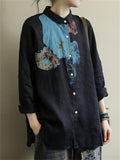 Fashion Printed Buttons-Up 3/4 Sleeve Shirts