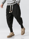 Men's Winter Fashion Drawstring Thick Ankle Banded Pants