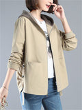 Fashion Korean Style Hooded Mom Jackets for Women