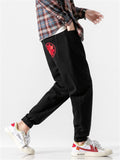 Korean Style Floral Embroidered Black Jeans