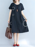 Women's Cozy Cotton Linen Midi Dress for Summer