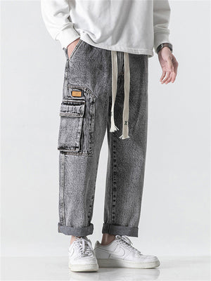 Fashion Multiple Pockets Straight-leg Jeans