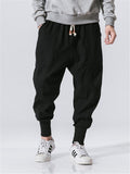 Men's Comfort Drawstring Banded Ankle Linen Pants