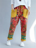 Women's Ethnic Floral Antique Finish Jeans