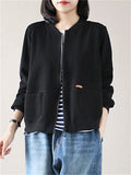 Women's Korean Style Zip Up Baseball Jackets