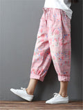 Pink Color Floral Printed Straight Leg Pants