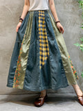 Lattice Patchwork New High Waisted Lady Skirts