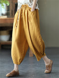 Fashion Drawstring Solid Color Bloomers