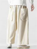 Cissot Casual Corduroy Straight Wide Leg Pants