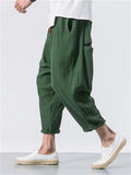 Men's Loose Comfort Linen Cropped Pants