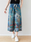 Elastic-waist Jeans Loose Wide Leg Pants