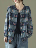 Ladies New Design Spring Autumn Printed Vintage Short Jackets