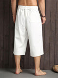 Mandarin Style Drawstring Linen Pocket Pants