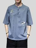 Chinese Hanfu Embroidered Popular Men's Shirts