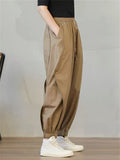 Fashionable Cozy Lace-up Waist Cargo Pants for Women