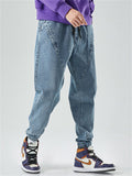 Streetwear Cozy Elastic Denim Cloth Jeans for Men