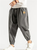 Male Linen Thin Sports Ankle-tied Pants