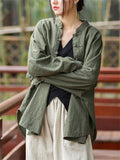 Comfy Cotton Linen Buckles Jackets Coat