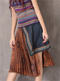 Fashion Irregular Embroidery Patchwork Skirt