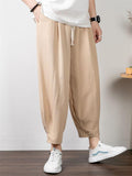 Summer Plus Size Loose Wide-Leg Cropped Linen Trousers