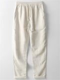 Linen Casual Drawstring Straight Leg Pants