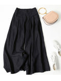 Cozy High Waist Casual Wide Leg Linen Pants for Women